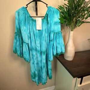Blue Tie-Dye Women's Dress